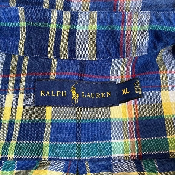 Ralph Lauren Cotton Plaid Button Down Shirt Casual Preppy Small Pony Embroidery - Picture 10 of 16